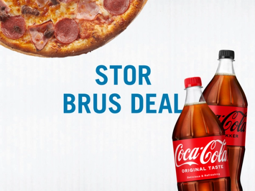 Buy a large pizza and get a free 1.5L soda.