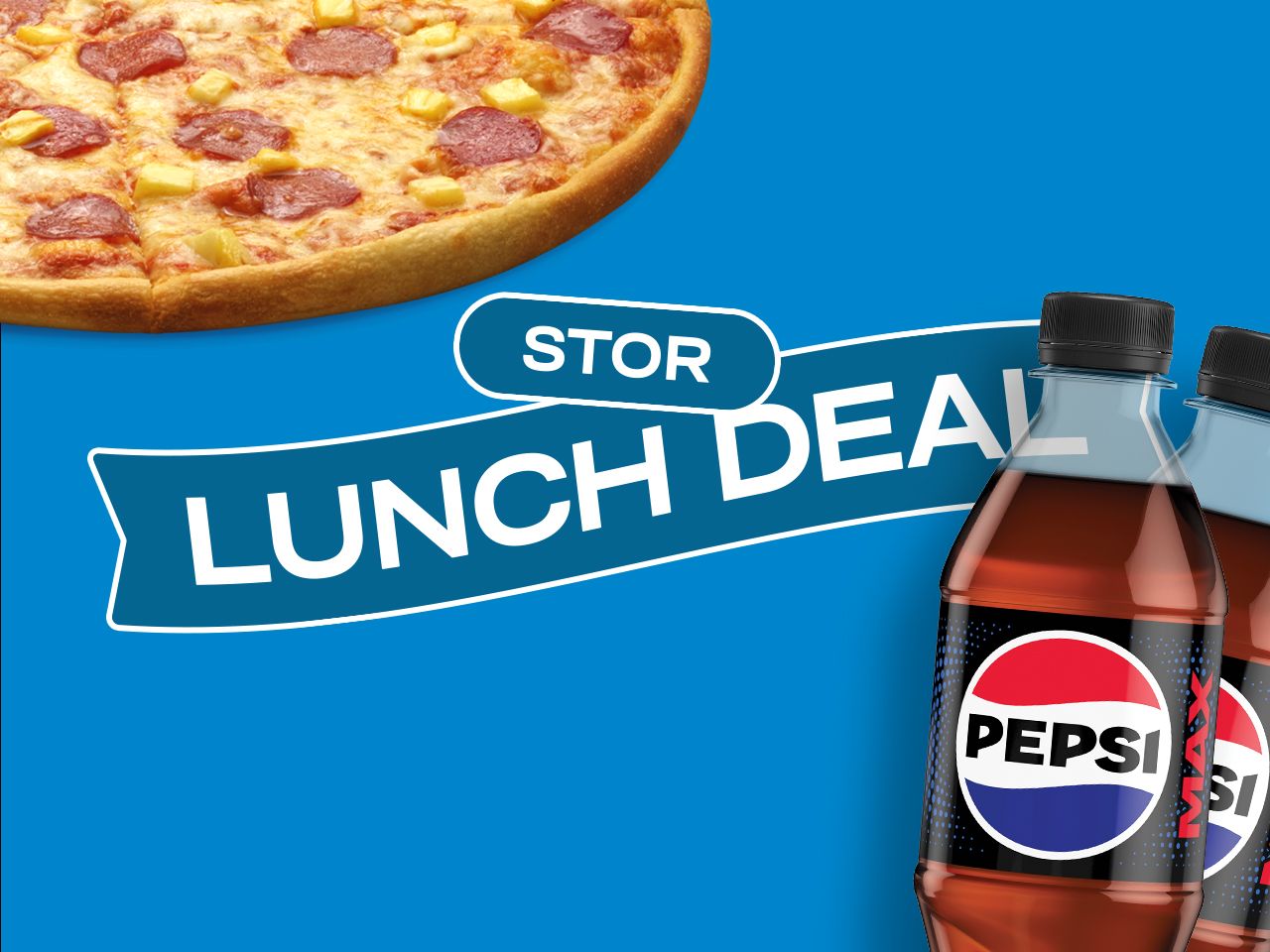 All large pizzas & 2 x 0.5L soda!