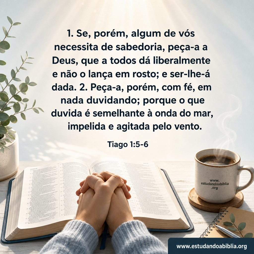 Versículo bíblico do dia - Tiago 1:5-6