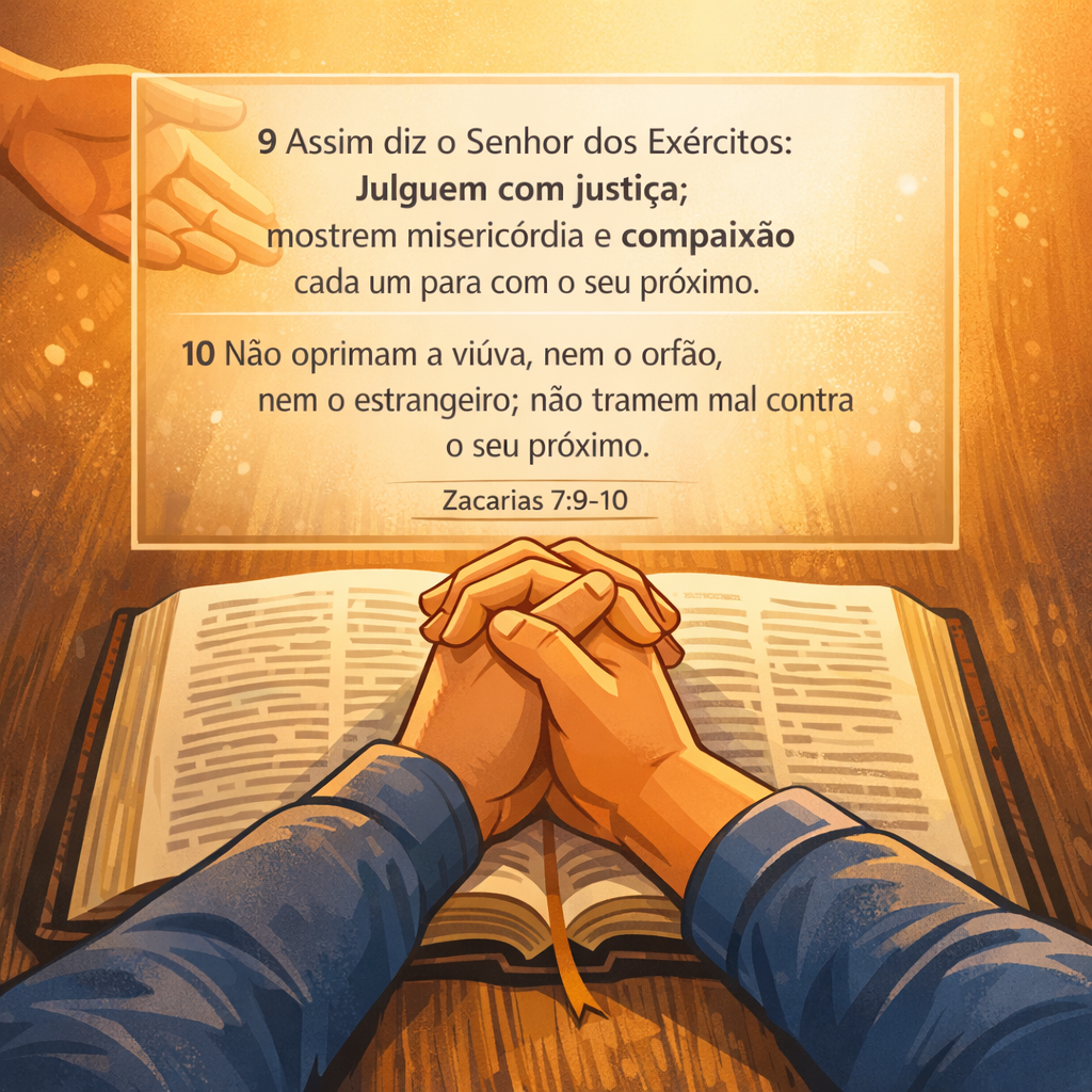 Versículo bíblico do dia - Zacarias 7:9-10
