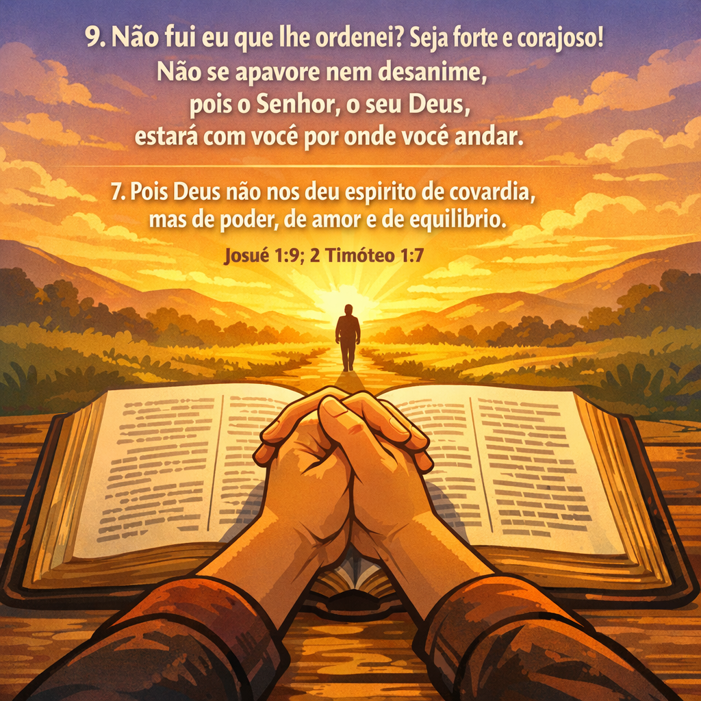 Versículo bíblico do dia - Josué 1:9; 2 Timóteo 1:7