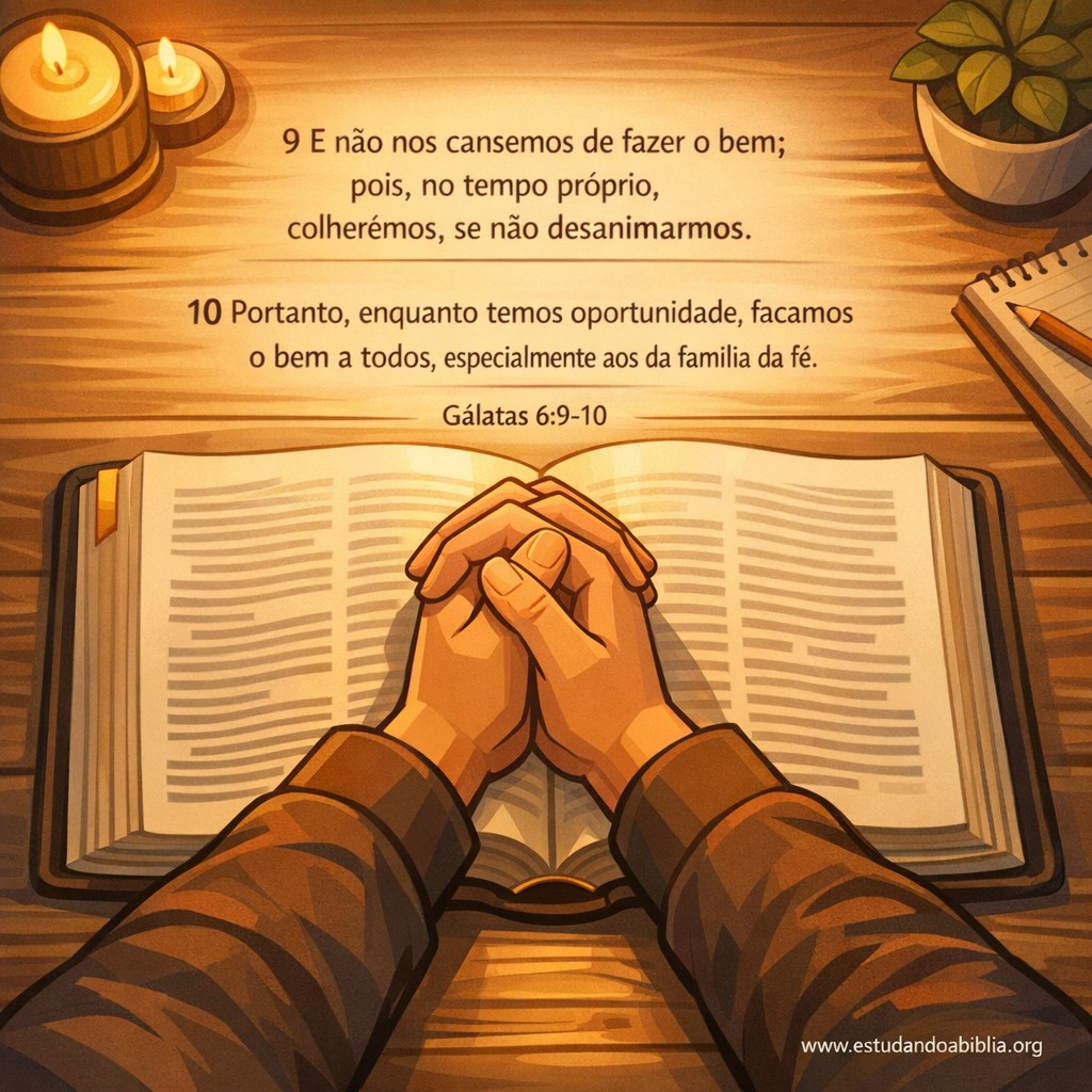 Versículo bíblico do dia - Gálatas 6:9-10