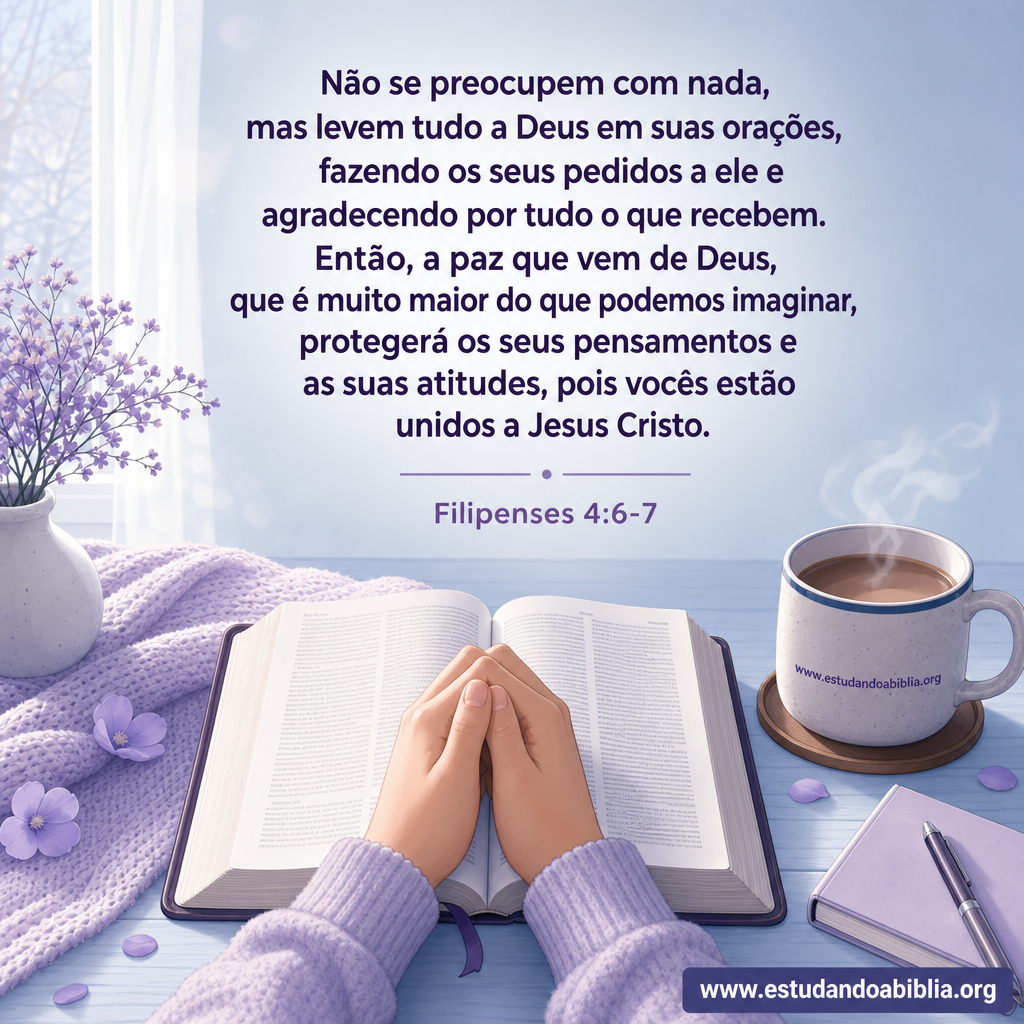 Versículo bíblico do dia - Filipenses 4:6-7