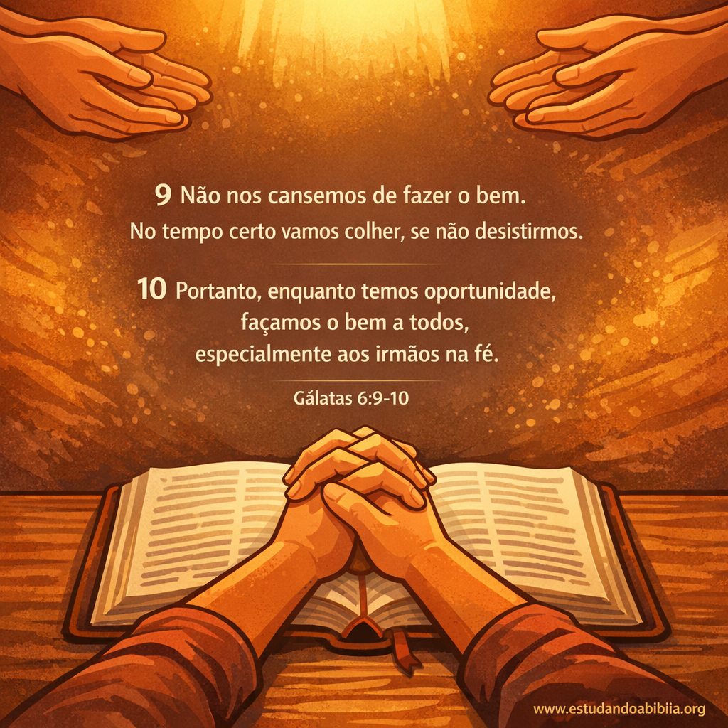 Versículo bíblico do dia - Gálatas 6:9-10