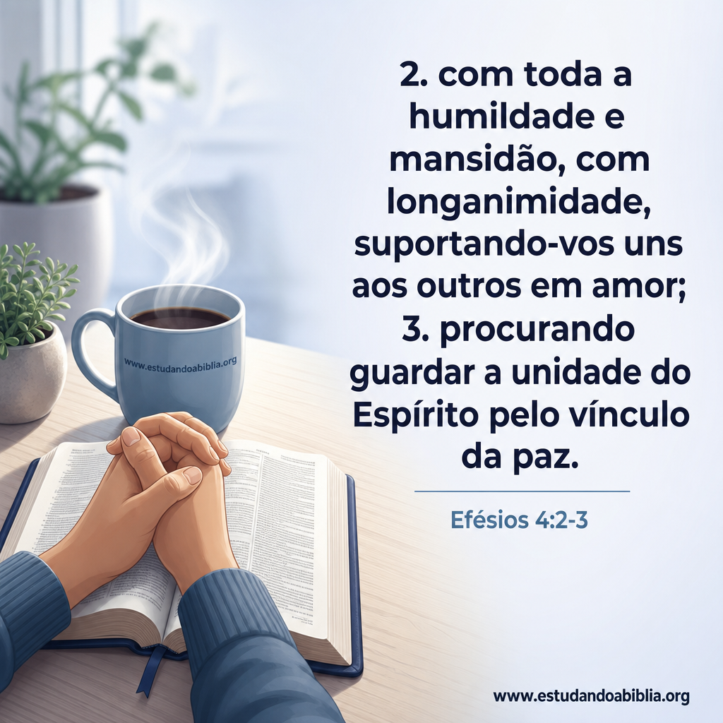 Versículo bíblico do dia - Efésios 4:2-3