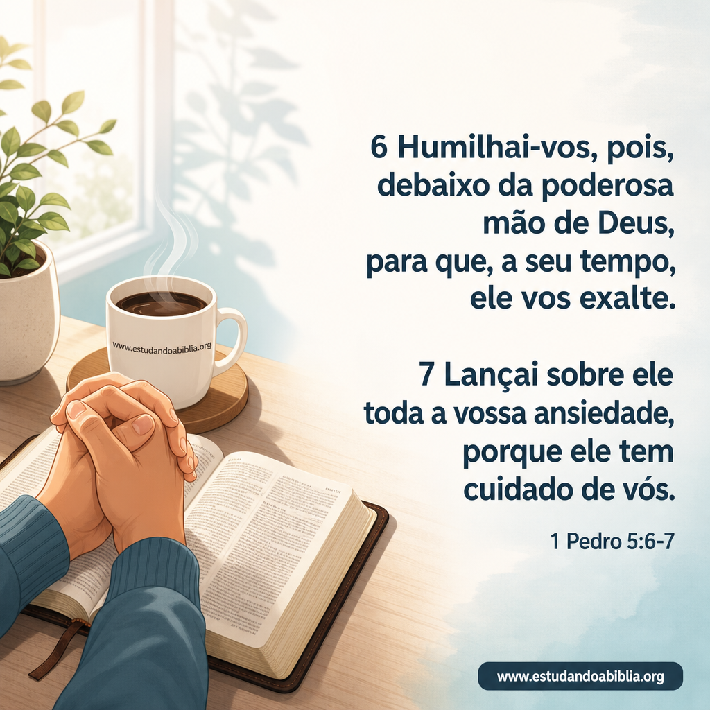 Versículo bíblico do dia - 1 Pedro 5:6-7