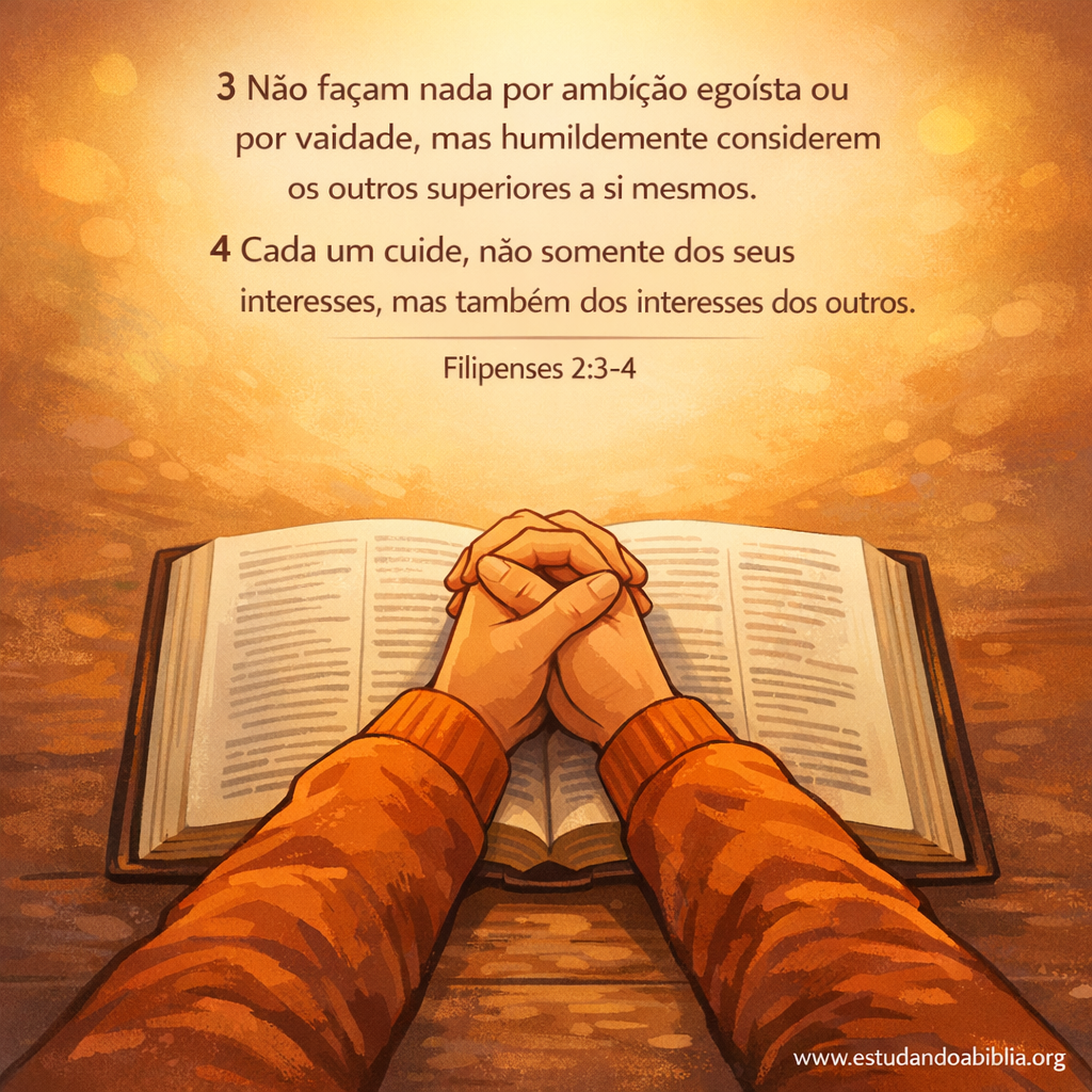 Versículo bíblico do dia - Filipenses 2:3-4