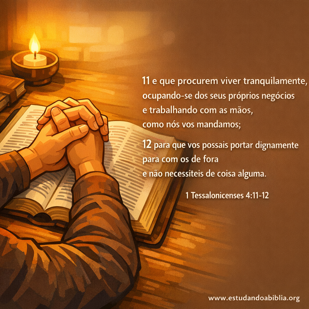 Versículo bíblico do dia - 1 Tessalonicenses 4:11-12