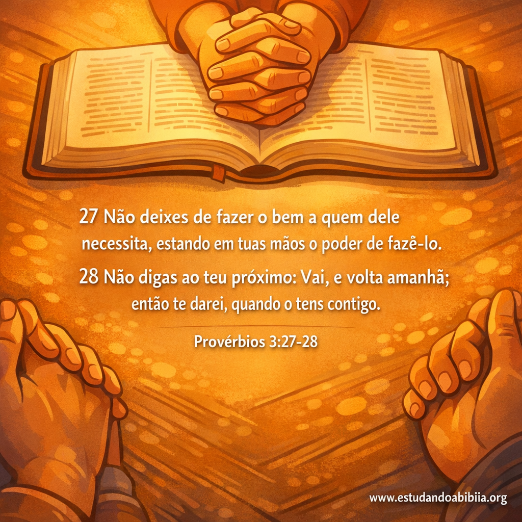 Versículo bíblico do dia - Provérbios 3:27-28