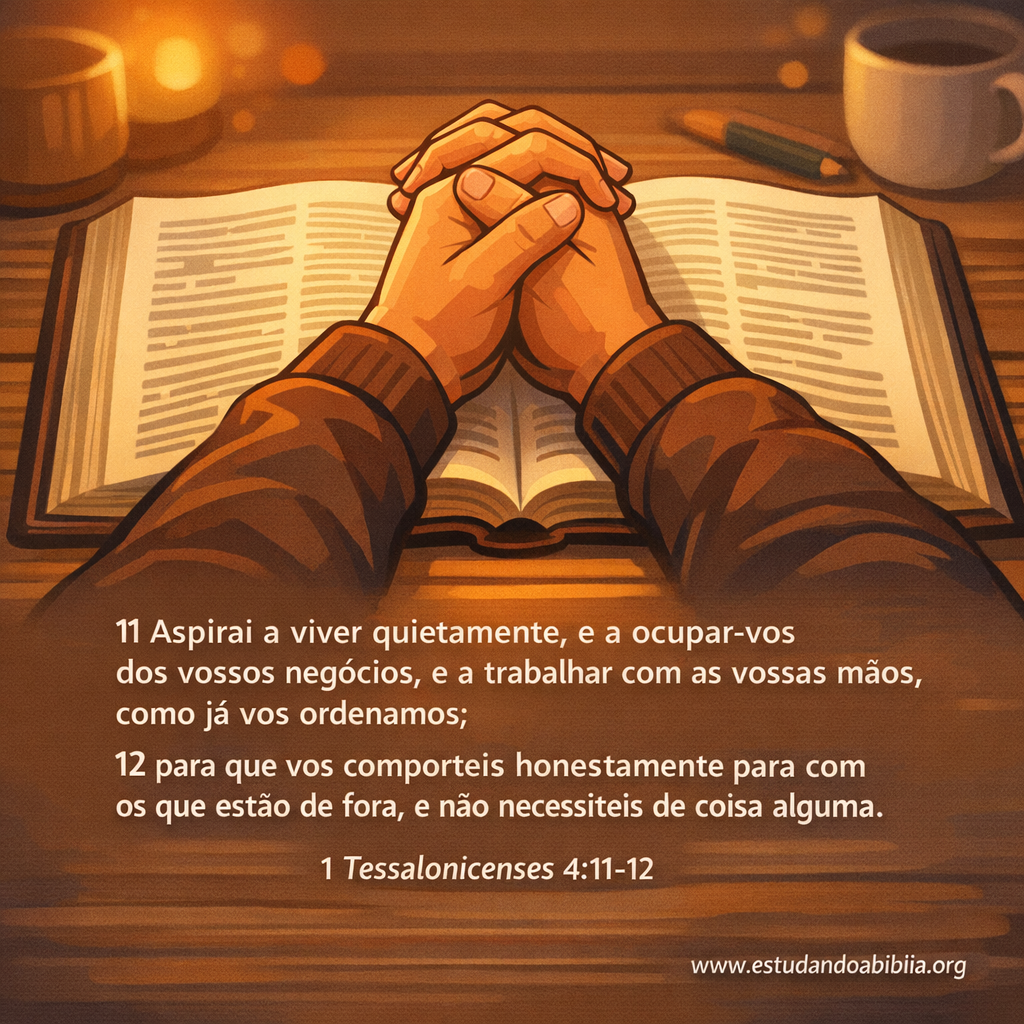 Versículo bíblico do dia - 1 Tessalonicenses 4:11-12