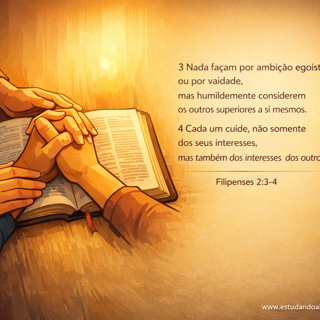 Versículo bíblico do dia - Filipenses 2:3-4