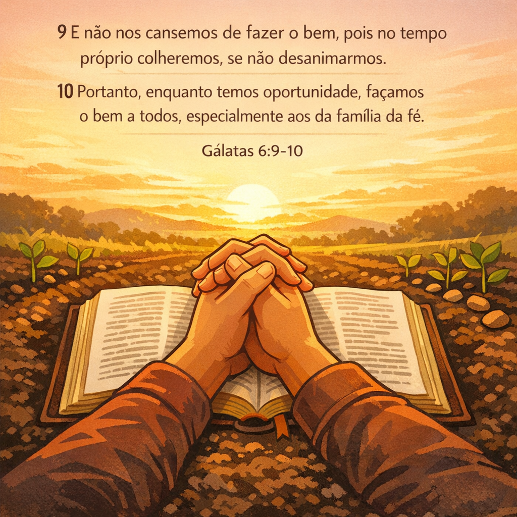 Versículo bíblico do dia - Gálatas 6:9-10