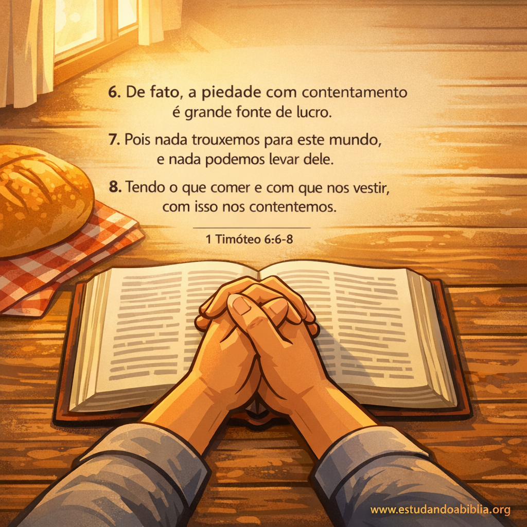 Versículo bíblico do dia - 1 Timóteo 6:6-8
