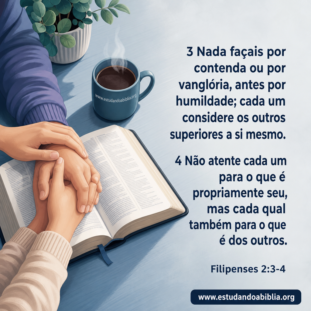 Versículo bíblico do dia - Filipenses 2:3-4