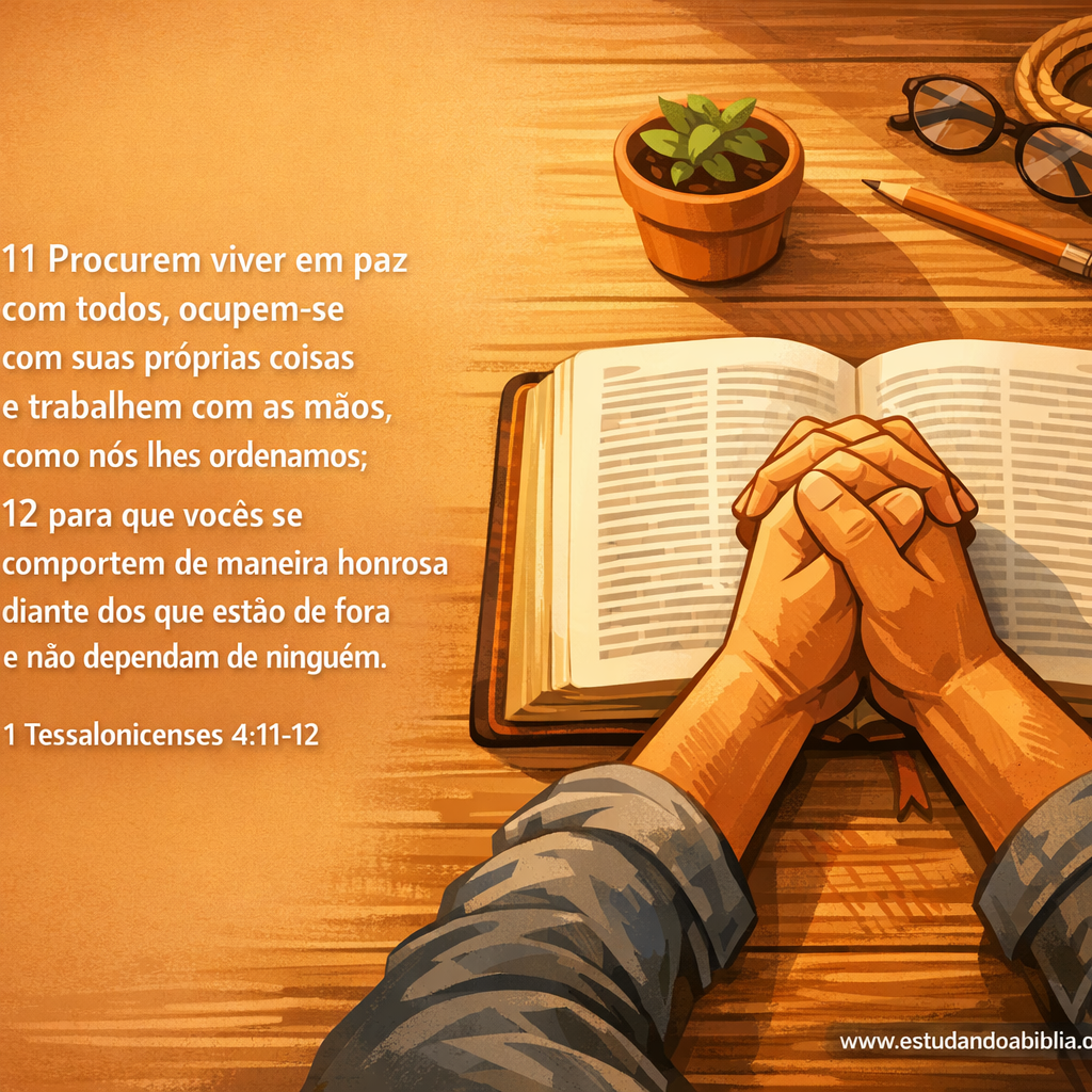 Versículo bíblico do dia - 1 Tessalonicenses 4:11-12