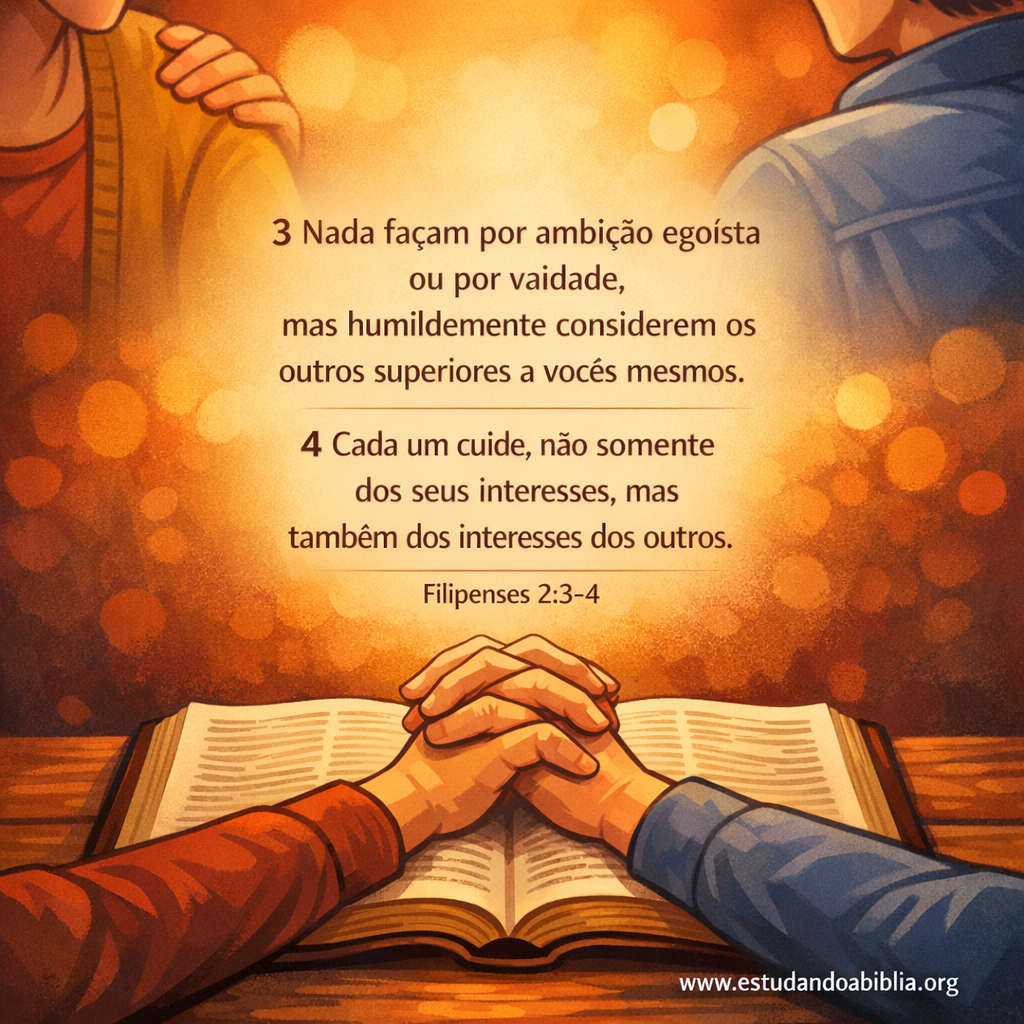 Versículo bíblico do dia - Filipenses 2:3-4