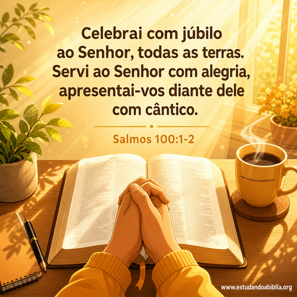 Versículo bíblico do dia - Salmos 100:1-2