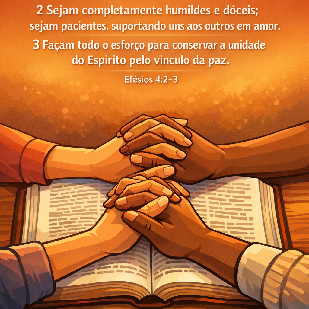 Versículo bíblico do dia - Efésios 4:2-3