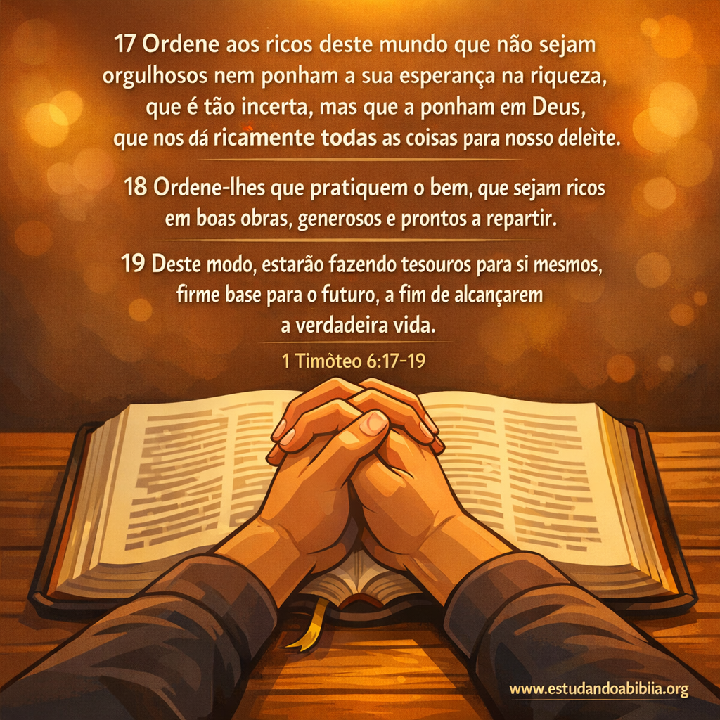 Versículo bíblico do dia - 1 Timóteo 6:17-19