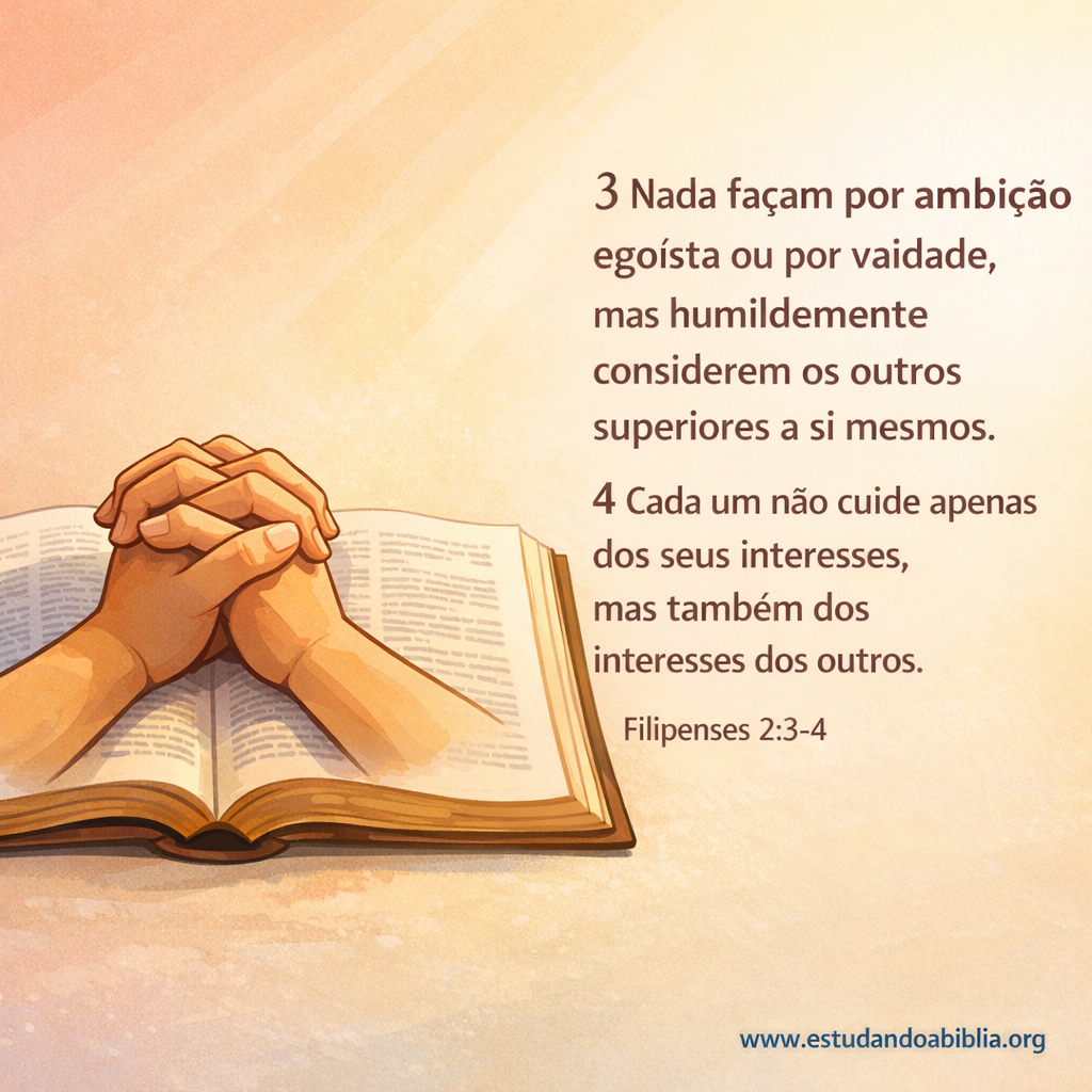 Versículo bíblico do dia - Filipenses 2:3-4
