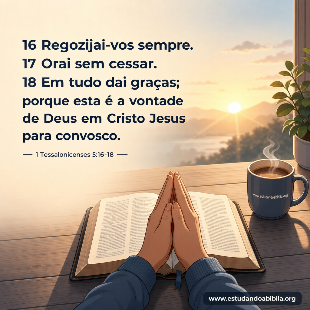 Versículo bíblico do dia - 1 Tessalonicenses 5:16-18