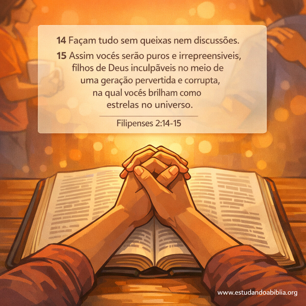 Versículo bíblico do dia - Filipenses 2:14-15