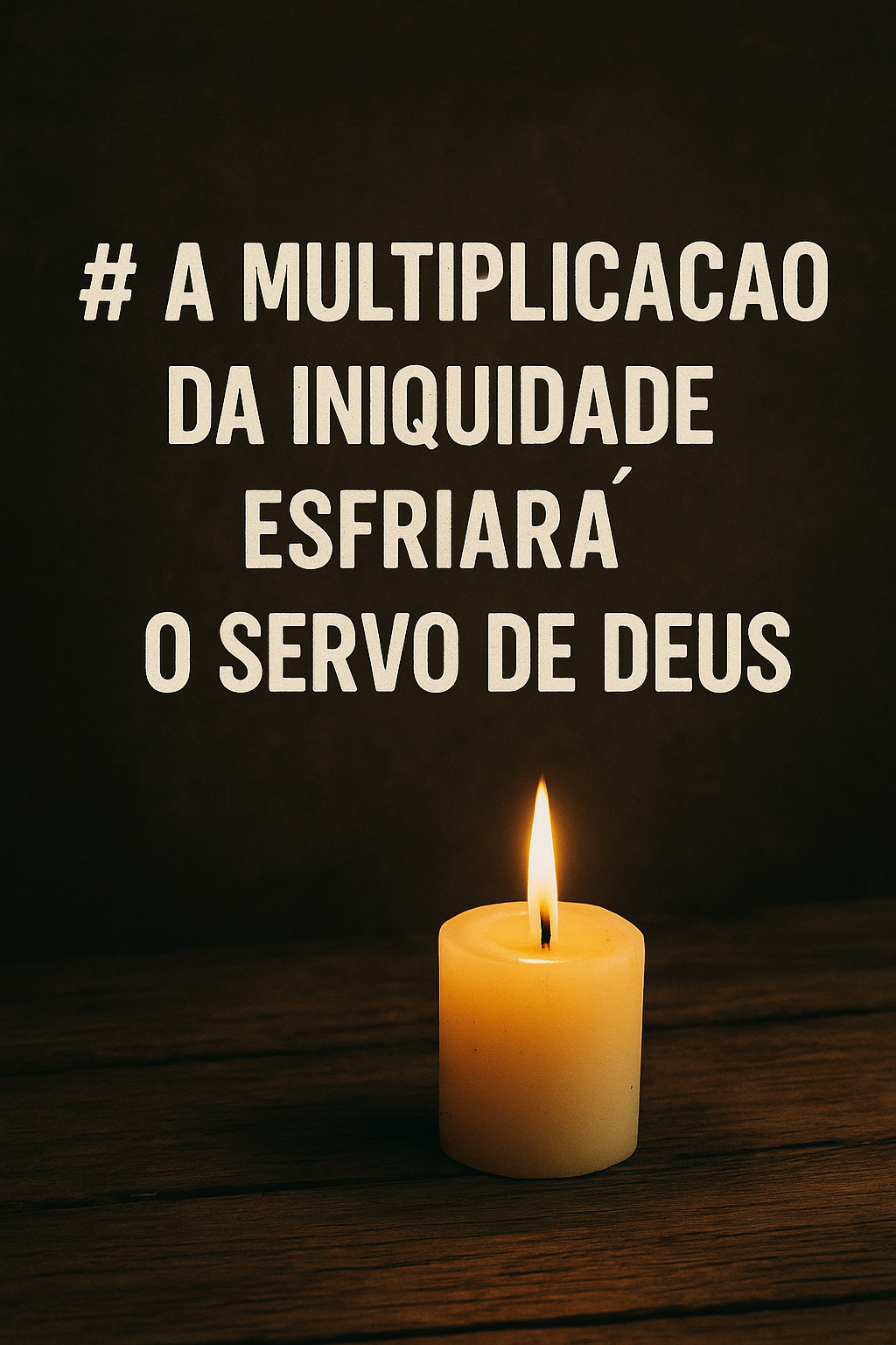 Mensagem diária. Tema: a multiplicação da iniquidade esfriará o servo de Deus