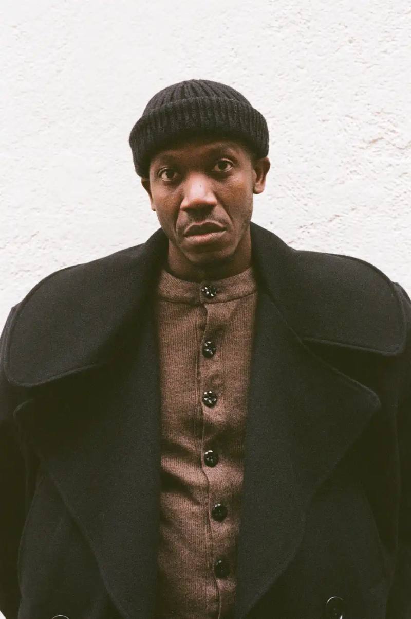 Portrait of designer Kwame Adusei, founder of the Los Angeles-based fashion label, during an interview at his Paris boutique.