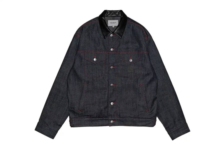 Carhartt WIP announces a Japan-exclusive denim collection for New Year 2026, including a jacket and pants with red decorative stitching, launching January 2 at retail stores and online.