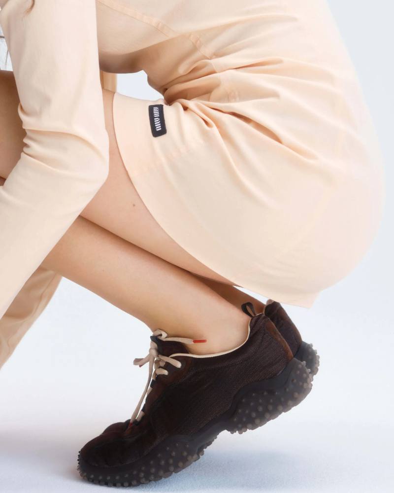 image describing the return of Miu Miu Bubble footwear, detailing design changes, material updates, and runway history.