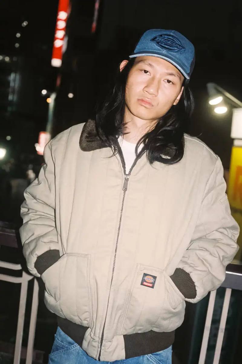 image covers Supreme and Dickies Fall 2025 collaboration featuring workwear-inspired streetwear pieces including jackets, hoodies, and cargo pants available September 18.