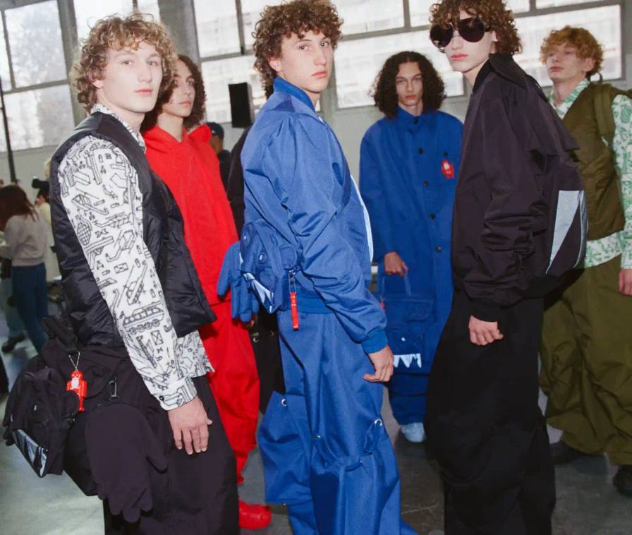 EASTPAK AND WALTER VAN BEIRENDONCK FALL 2026 COLLECTION image of the Fall 2026 bag collection from Eastpak and Walter Van Beirendonck including the Faux Leather, Pak'r, Carry Bag, and Mini Bag.