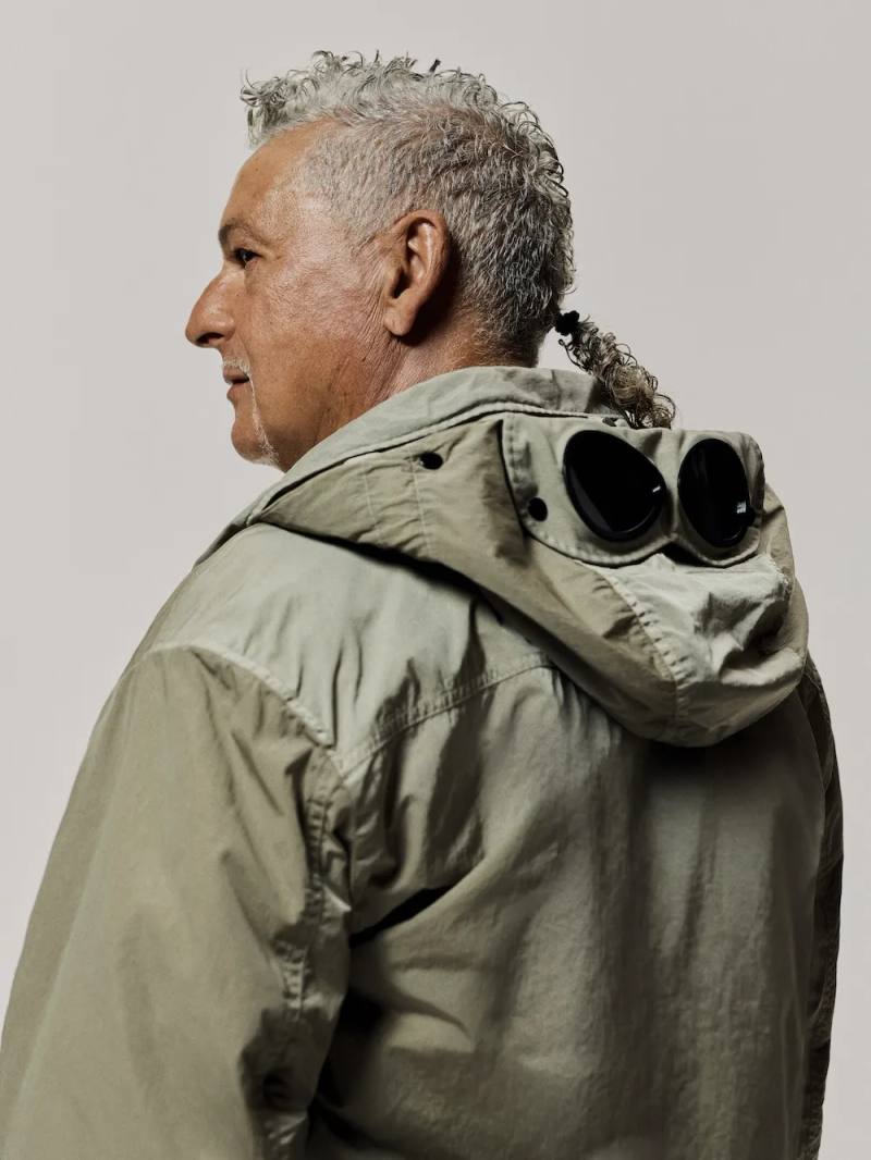 image of Roberto Baggio modeling for the C.P. Company Fall Winter 2026 menswear collection.