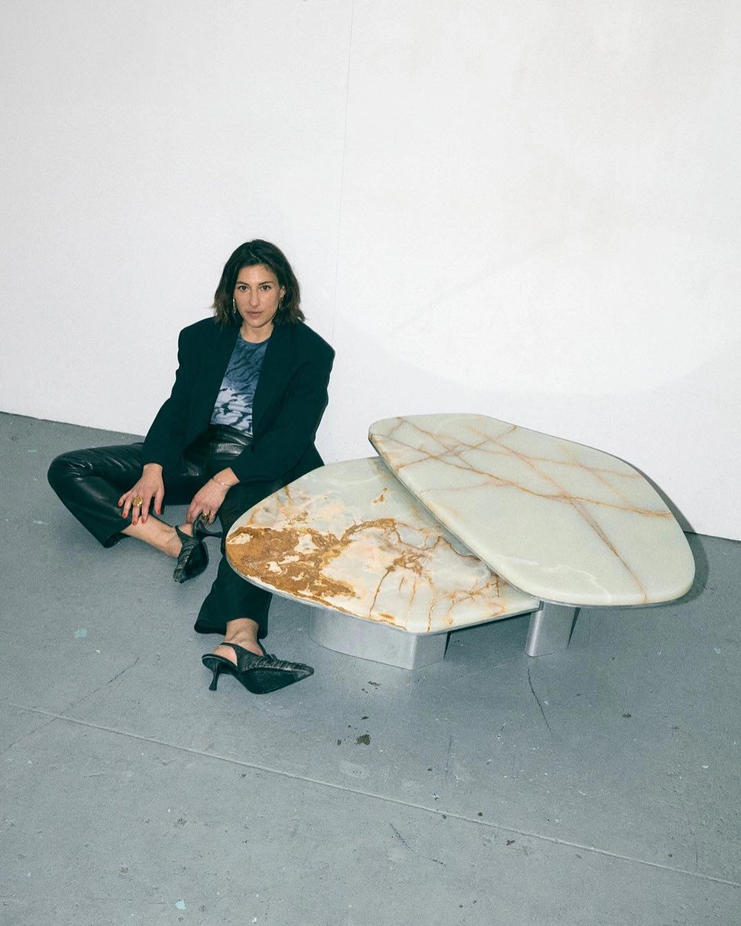 A text article detailing an interview with designer Arielle of Slash Objects about her background, material choices, and new furniture collections.
