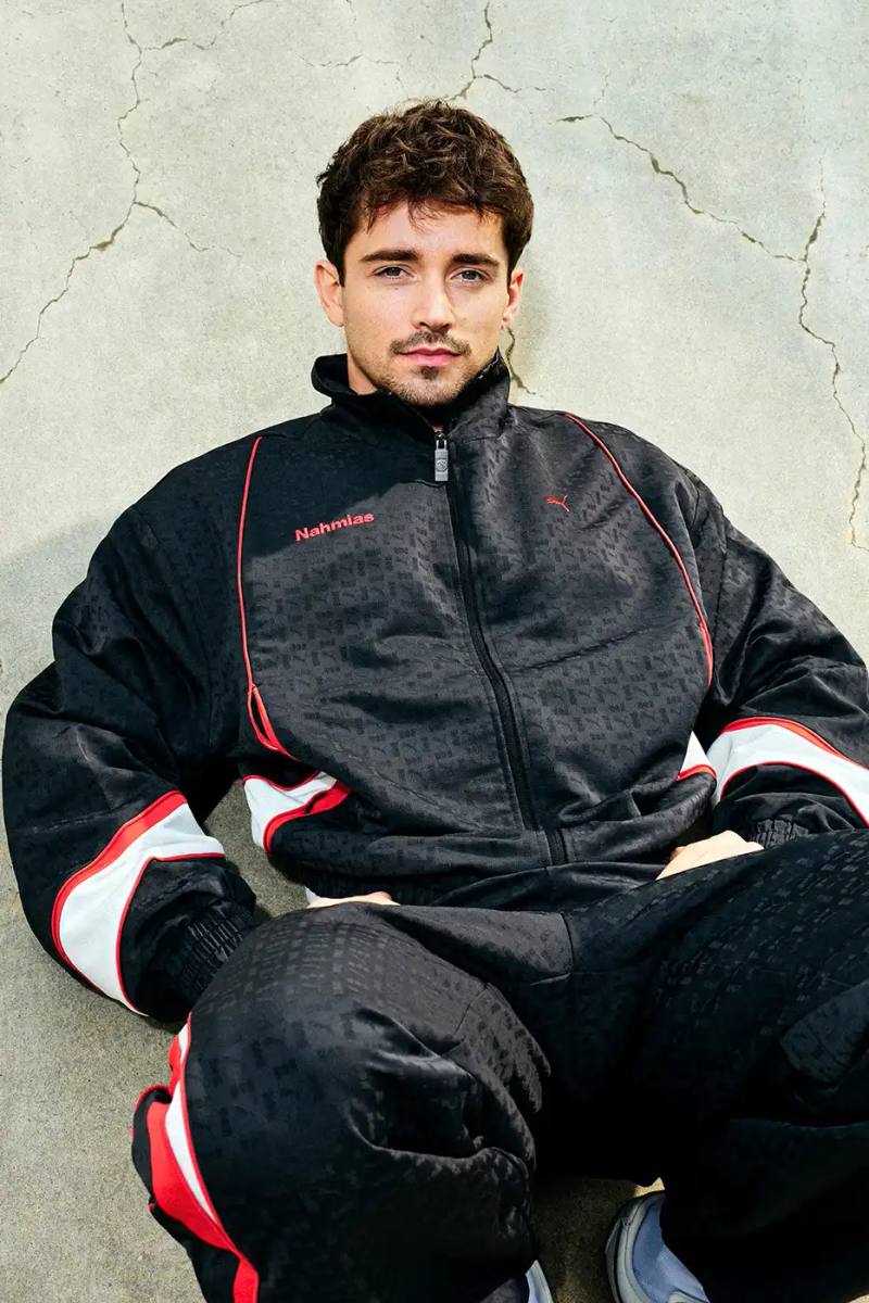 PUMA AND NAHMIAS RELEASE WEST COAST INSPIRED SPEEDCAT SNEAKERS An image detailing the new apparel and footwear collection from PUMA and NAHMIAS featuring Formula 1 driver Charles Leclerc.