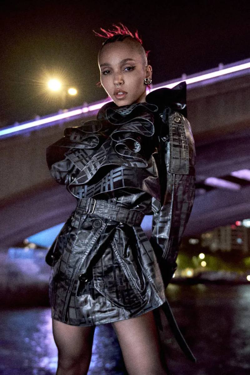 BURBERRY RELEASES WINTER 2026 CAMPAIGN image of the Burberry Winter 2026 fashion campaign starring FKA twigs and Romeo Beckham.