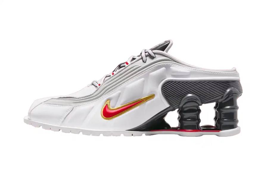 Martine Rose and Nike release the Shox MR4 Mule in two colorways this Holiday 2025 for $200 USD.