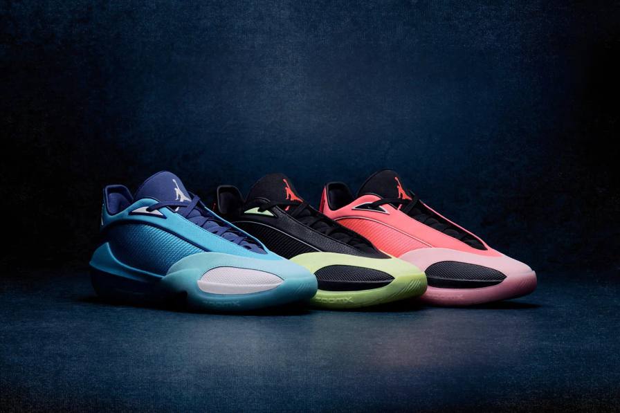 An image detailing the technical specifications, pricing, and release date of the new Jordan Brand Triangle basketball shoe.