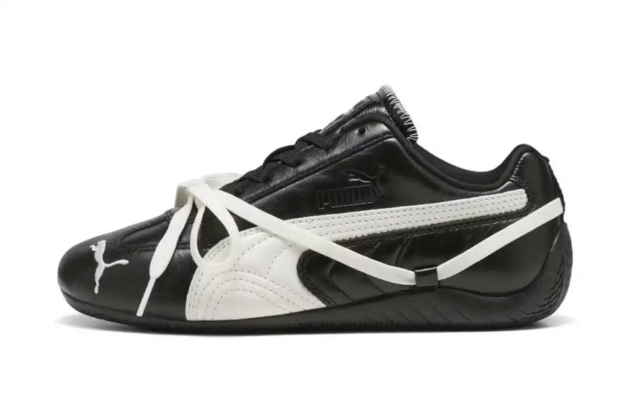 ROSÉ PARTNERS WITH PUMA FOR SPEEDCAT FOOTWEAR LINE image about ROSÉ's footwear collaboration with PUMA, detailing two sneaker models with specific design features, colorways, and product specifications. The content includes information about ballet-inspired elements, color options, and release details for the ROSIE collection.