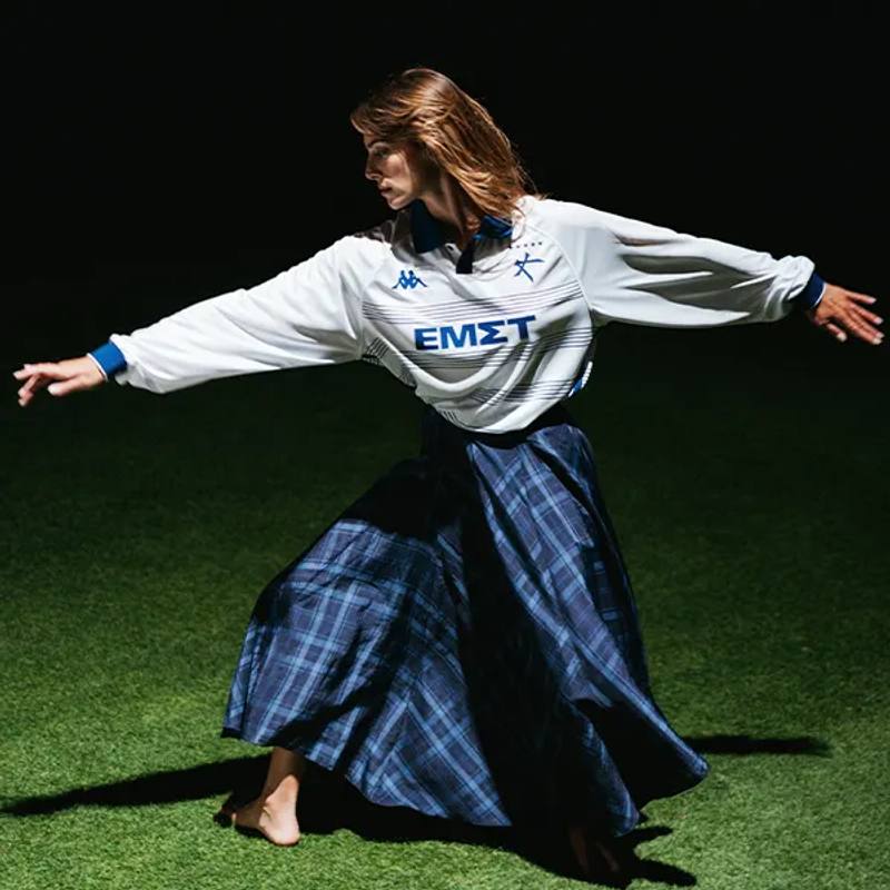 image of Athens Kallithea FC's 2026/27 football shirt release, their partnership with the National Museum of Contemporary Art Athens, and creative director Ted Philipakos' strategy.