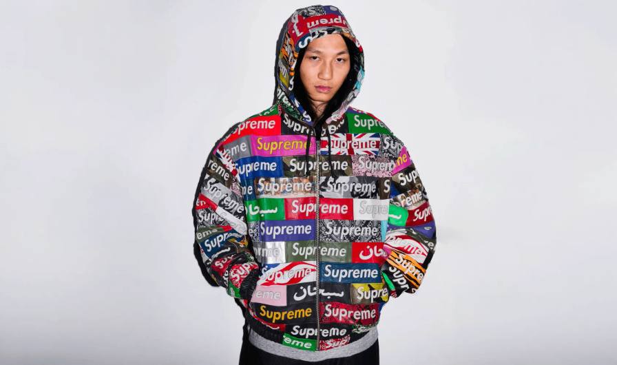 An image overview of Supreme's Fall Winter 2026 clothing collection drop details, outerwear items, and retail availability.