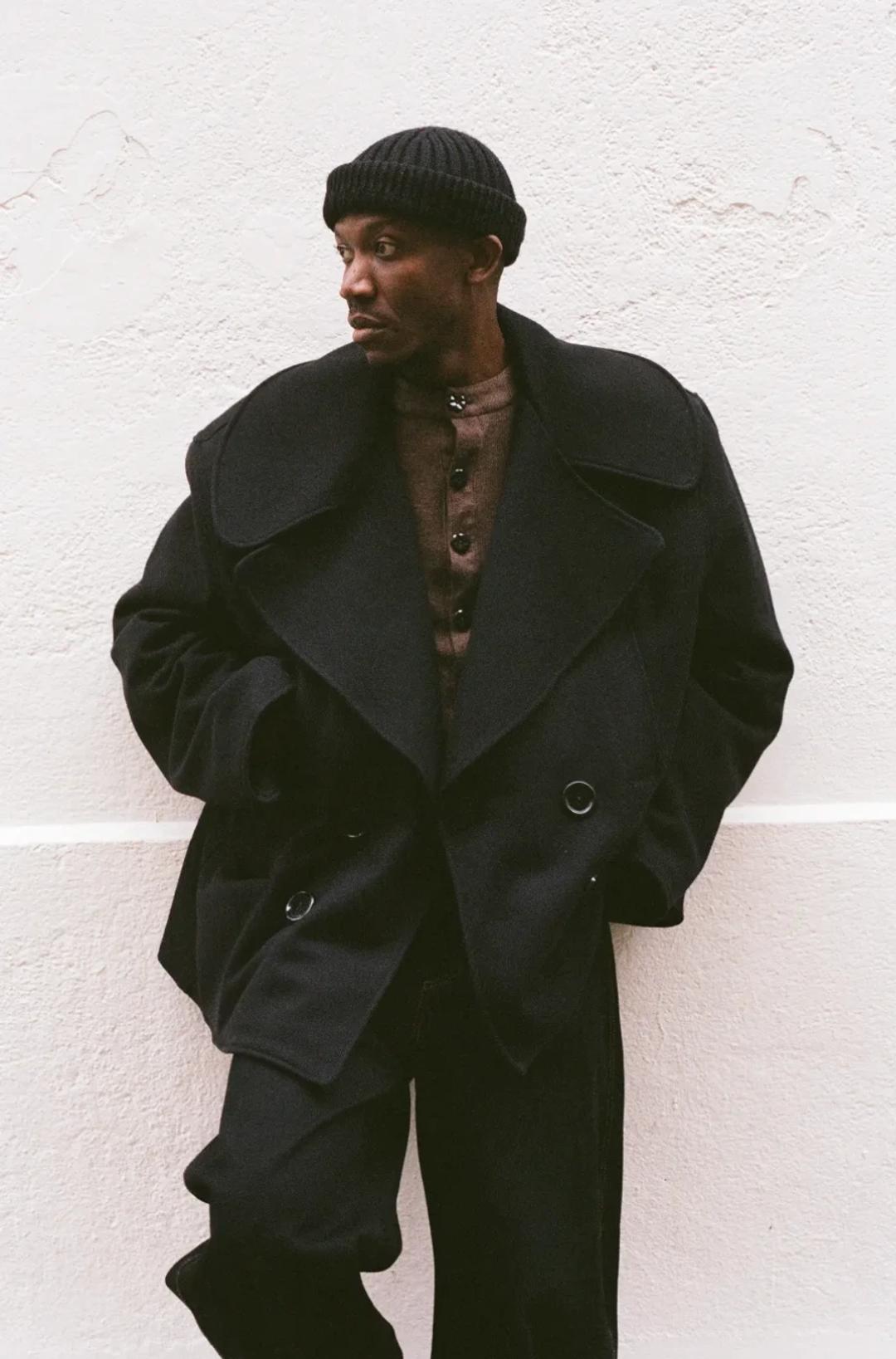 Portrait of designer Kwame Adusei, founder of the Los Angeles-based fashion label, during an interview at his Paris boutique.