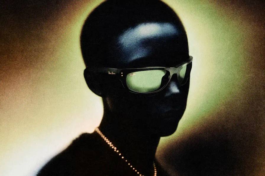 photo of Ray-Ban Blacked Out Collection sunglasses featuring three redesigned classic frames with ultra-dark lenses, created in collaboration with A$AP Rocky as the brand's creative director.