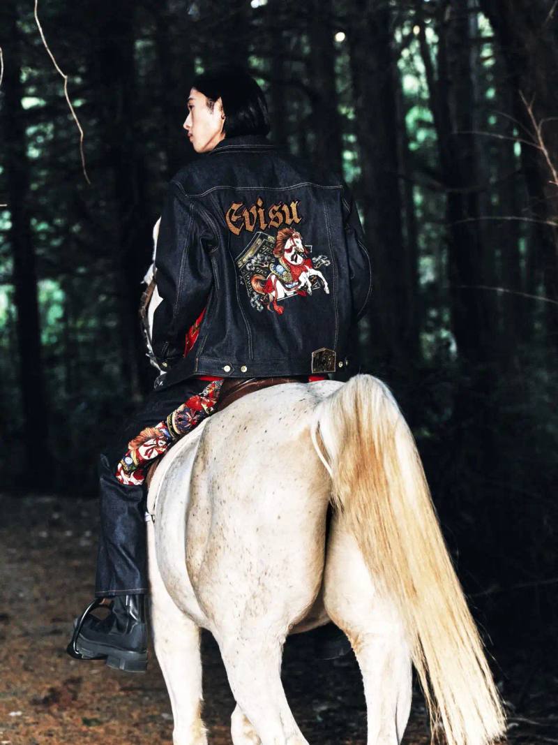 EVISU's 2026 Lunar New Year collection features detailed embroidery and traditional Japanese craftsmanship on denim pieces celebrating the Year of the Horse.