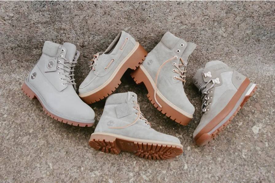 TIMBERLAND CONCRETE COLLECTION RETURNS image detailing the Timberland Concrete footwear collection release including prices, styles, and availability.