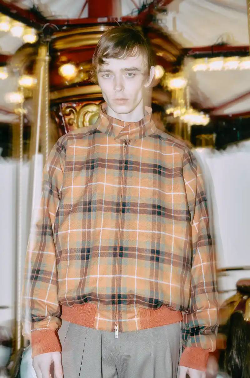 image about the N.Hoolywood and Baracuta collaboration featuring reversible G9 jackets and check shirts launching October 4, 2025.