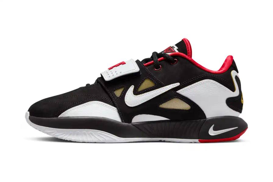 image about Nike's upcoming LeBron 21 "Prime '93" sneaker release. The shoe merges LeBron James' basketball signature model with design elements from Deion Sanders' Air Diamond Turf 93 football shoe. Key details include July 17 release date, $210 retail price, black/white/red/gold colorway, and availability through Nike SNKRS. Article contains product specifications, design features, pricing information, and historical context about both athletes' signature shoes.