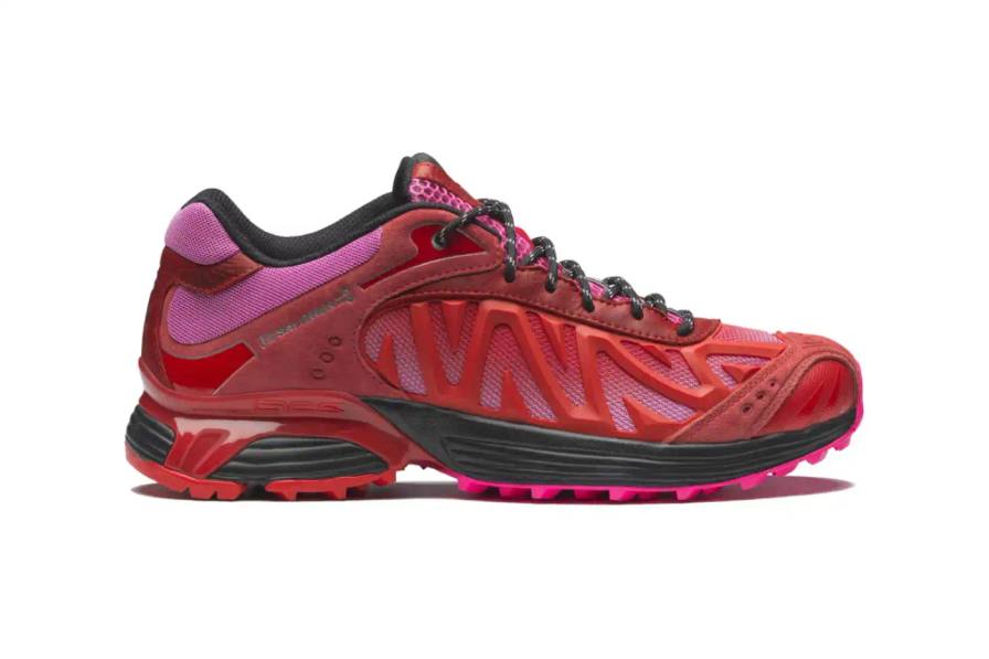 image about the Salomon XT-Whisper collaboration with Aries, featuring vintage-inspired design with modern materials and technical features.