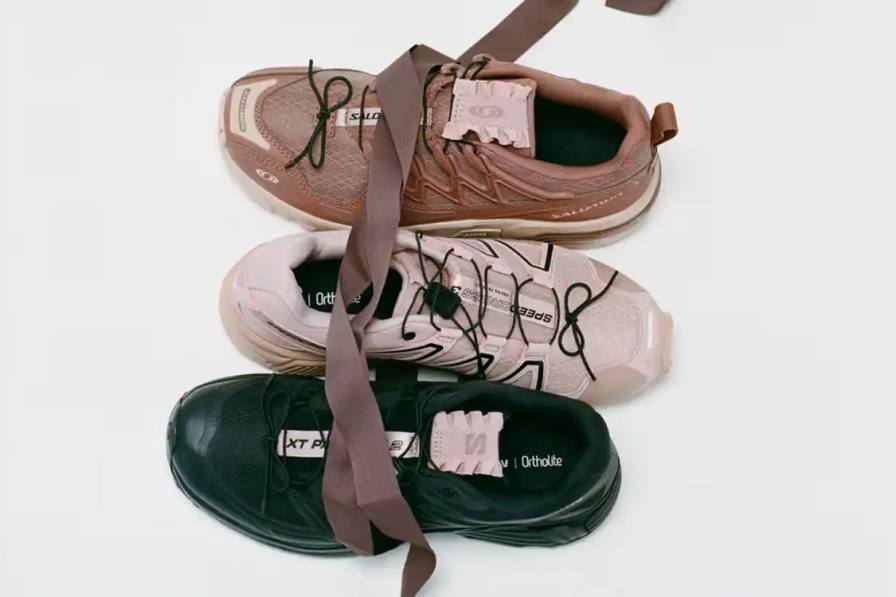 Salomon releases ballet-inspired shoe collection featuring satin materials and decorative elements on three classic models.