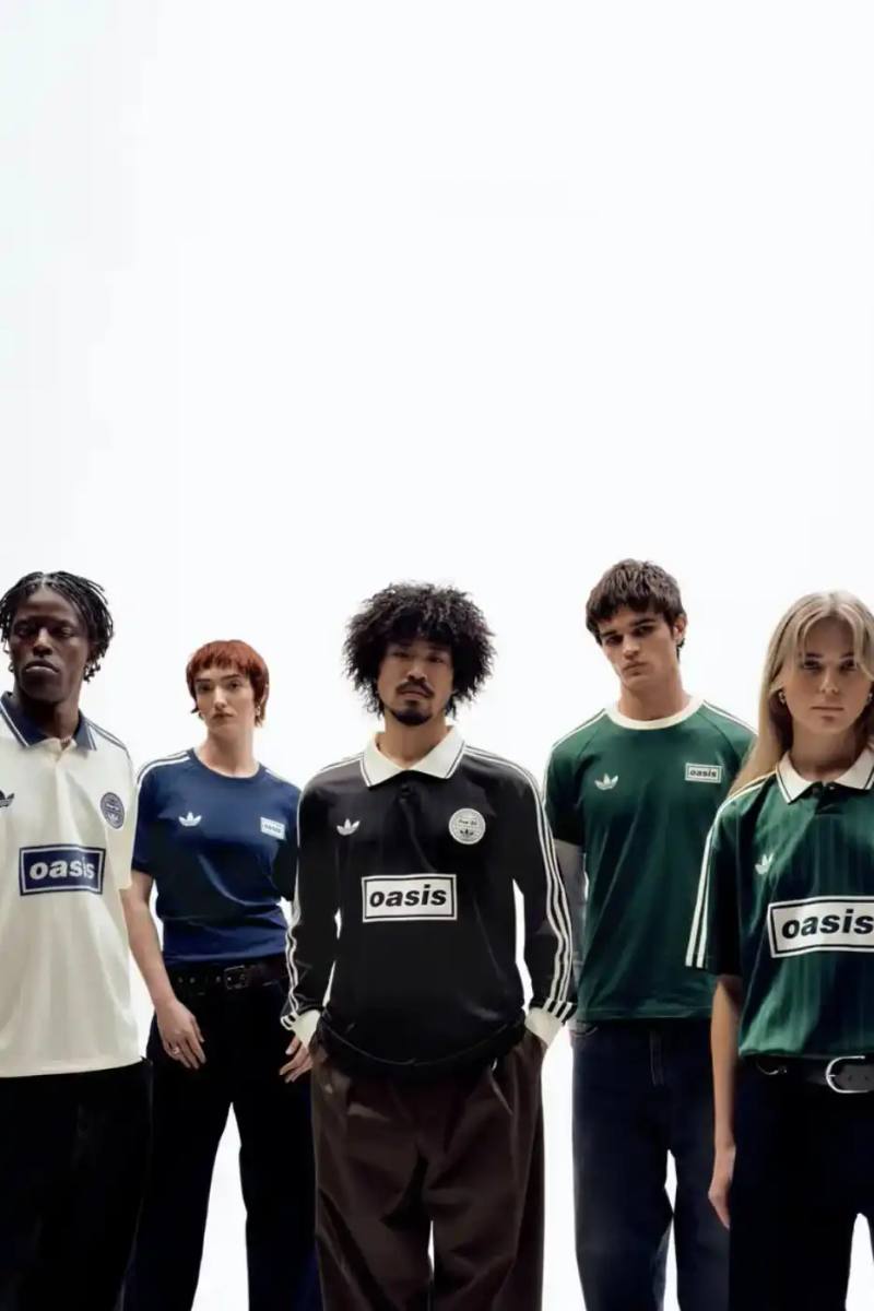 image detailing the upcoming SS26 clothing release from Oasis and adidas Originals featuring product descriptions and purchase instructions.